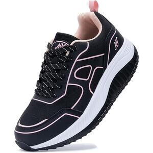 AOV Womens Size 8.5 Pink Black Mesh Arch Support Orthotic Walking Sneaker Shoes